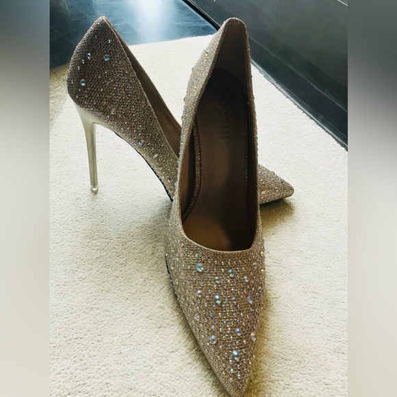 heels, Zenvimi, number 39, gold, with glitter - Picture 1 of 14